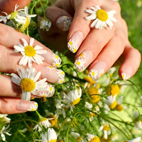  manicure w stokrotki