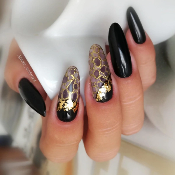 Elegant occasion nails with gold detailing