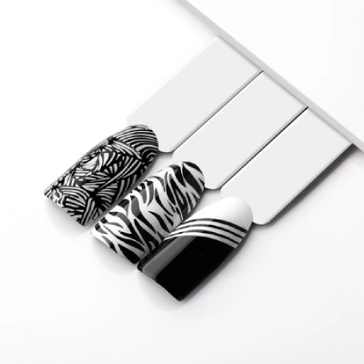 Nail tips with stamping nail-art designs