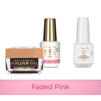 Molly Nails PRO MATCH SYSTEM 2+1 Faded Pink 2 Aufbau-Gele + Doctor Top 15 g