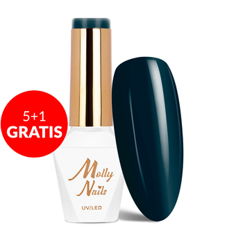 5+1 gratis Molly Nails Hybridlack Blue Sky Deep Green-Blue HEMA/Di-HEMA-frei 8 g Nr. 118