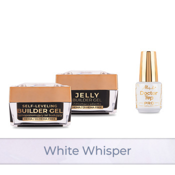 Molly Nails PRO MATCH SYSTEM 2+1 White Whisper 2 builder gels + Doctor Top 15g