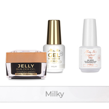 Molly Nails PRO MATCH SYSTEM 2+1 Milky 2 builder gels + Doctor Top 15g