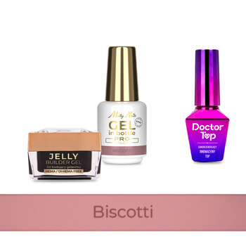 Molly Nails PRO MATCH SYSTEM 2+1 Biscotti 2 builder gels + Doctor Top 10g