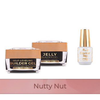 Molly Nails PRO MATCH SYSTEM 2+1 Nutty Nut: 2 geles de construcción + Doctor Top 15 g