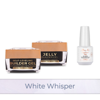 Molly Nails PRO MATCH SYSTEM 2+1 White Whisper: 2 geles de construcción + Doctor Top 15 g