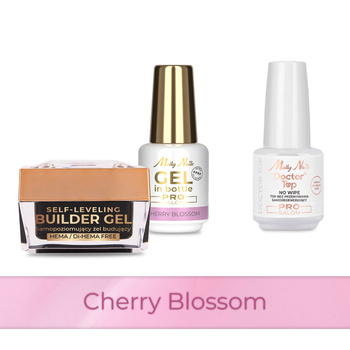 Molly Nails PRO MATCH SYSTEM 2+1 Cherry Blossom : 2 gels de construction + Doctor Top 15 g