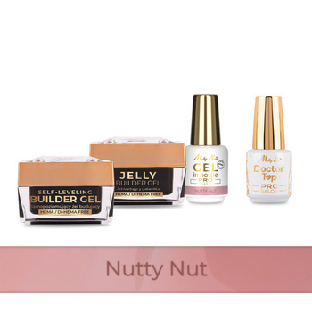Molly Nails PRO MATCH SYSTEM 3+1 Nutty Nut : 3 gels de construction + Doctor Top 15 g