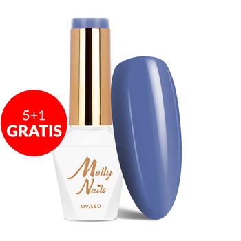 5 + 1 gratuit Vernis hybride Molly Nails Blue Sky Purple Blue sans HEMA/Di-HEMA 8 g n° 115