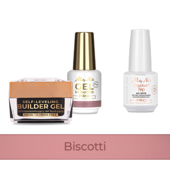 Molly Nails PRO MATCH SYSTEM 2+1 Biscotti : 2 gels de construction + Doctor Top 15 g
