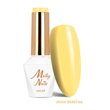 Гібридні лаки LED/UV Gel Polish Sorbet № 290 Lemon Cream Molly Nails без HEMA/Di-HEMA, 8 г