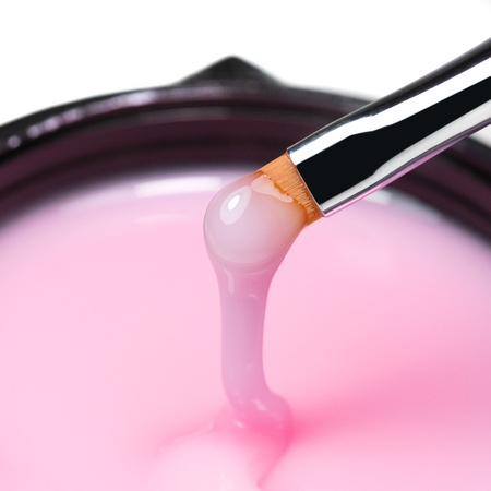 Budujący żel samopoziomujący twardy średniogęsty builder gel self leveling Molly Nails Faded Pink HEMA/Di-HEMA Free 50 g