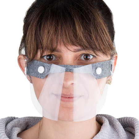 Mini visiera protettiva riutilizzabile per bocca e naso, universale, grigia