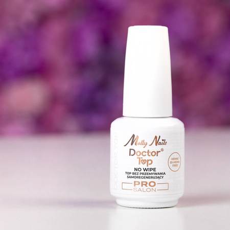 Top nabłyszczający samoregenerujący no wipe bez przecierania Doctor Top Pro Salon MollyNails HEMA/Di-HEMA Free clear 15g