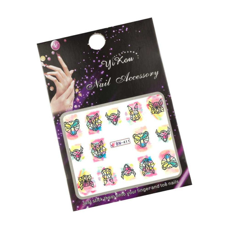 Animal-themed water nail stickers BN-411