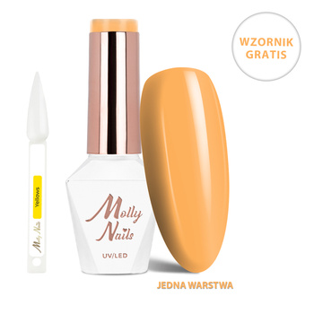 LED/UV Gel Polish "The Trend Edit" No. 303 Honey Mustard by MollyNails, HEMA/Di-HEMA Free, 8g+ FREE "Yellows" Color Chart
