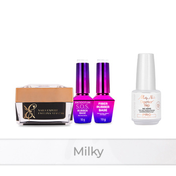 PRO MATCH SYSTEM 3+1 Milky: gel de 50 g: SelfLeveling + 2 bases + Doctor Top de 15 g GRATIS