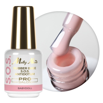 Rubber base flexible nails manicure pedicure for decorations S.O.S. Antidote Pro Salon Molly Nails Babydoll 15g