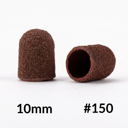 Schleifkappen für die Pediküre mit Baumwollkern, 10 mm, Körnung 150, braun, AlleMed, 10 Stück