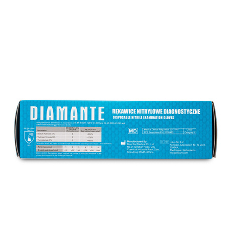 Одноразові нітрилові діагностичні та захисні рукавички Diamante, розмір L, синьо-фіолетові, 100 шт.