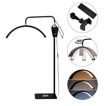45-W-LED-Kosmetikleuchte, bogenförmig, schattenfrei, schwarz, HQ-U28