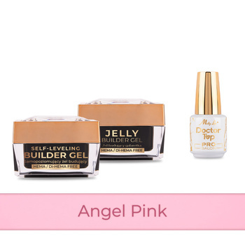 Molly Nails PRO MATCH SYSTEM 2+1 Angel Pink 2 gel modellanti + Doctor Top 15 g