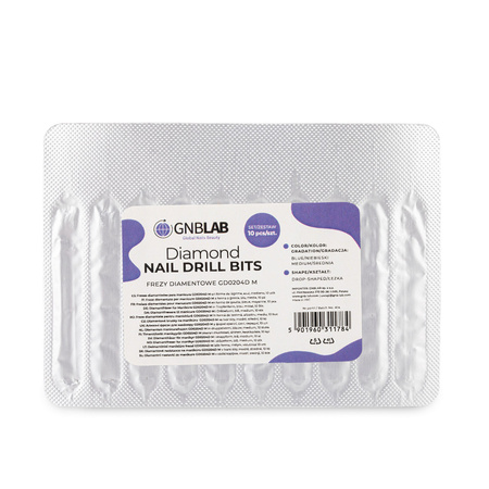 Set di frese diamantate a goccia GD0204D M blu, medie, 10 pezzi