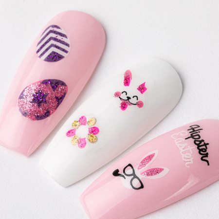 Adesivi 3D per unghie con glitter a tema pasquale BLE 1102D