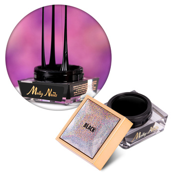 Żel do zdobień Spider Gel MollyNails black czarny HEMA/Di-HEMA Free 5g