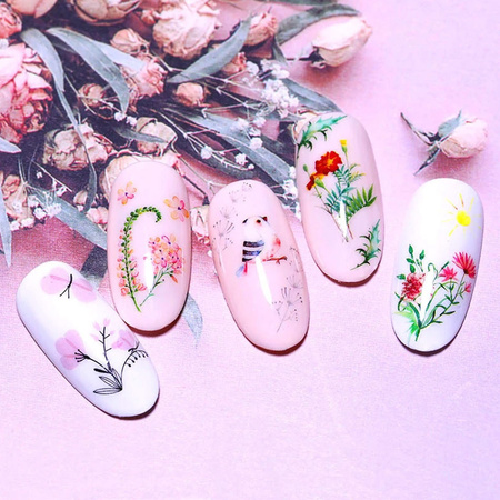 STZ-829 Water-Slide Nail Stickers (Plants)