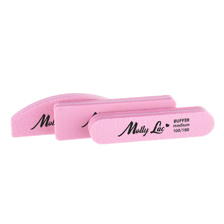 Discos de pulido de doble cara Buffer mini anchos Medium 100/180 rosa MollyLac, 5 unidades