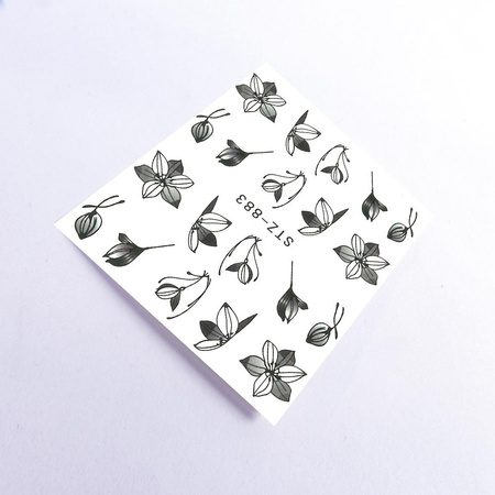 Wassertransfer-Aufkleber für die Nägel mit Blumenmotiv STZ-883