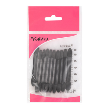 Doppelseitiger Applikator in Form einer Handpuppe für Puder und Lidschatten, schwarz, 6,2 cm, 10 Stück