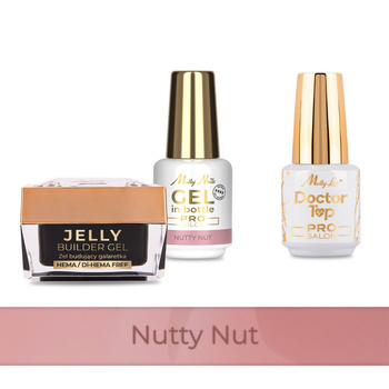 Molly Nails PRO MATCH SYSTEM 2+1 Nutty Nut : 2 gels de construction + Doctor Top 15 g