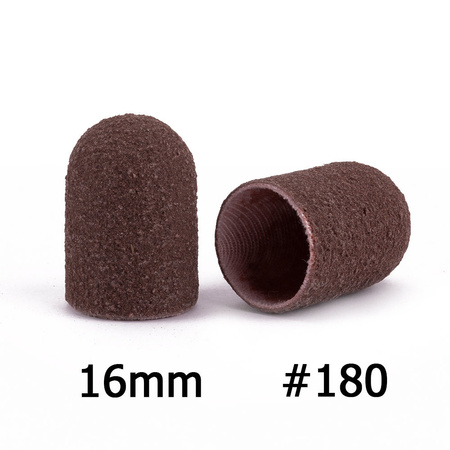Abrasive pedicure caps with cotton core, 16 mm, 180 grit, brown, AlleMed, 10 pcs
