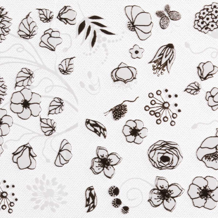 Трансферна плівка для нігтів 80 см Flower white № 1