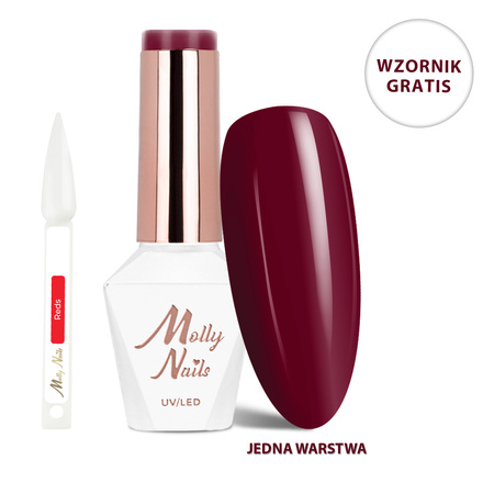 Smalto ibrido LED/UV Gel Polish The Trend Edit n. 302 Cherry Bomb MollyNails senza HEMA/Di-HEMA 8 g + Campionario Reds IN OMAGGIO