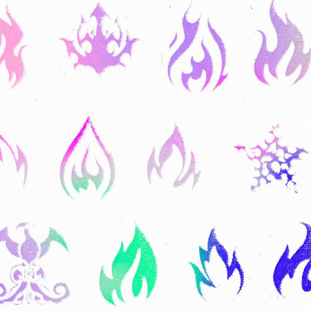 Folia transferowa Luminous Flames 100 cm świecąca w UV Nr 7