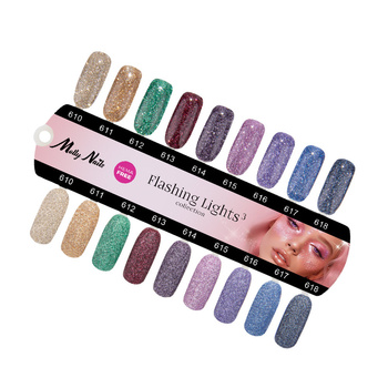 Набір наклейок Molly Nails «Flashing Lights»: 3 варіанти покриття (глянцеве та матове), 9 кольорів