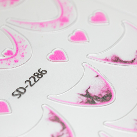Adesivi per unghie 5D / French / Linea del sorriso francese, 20 pezzi, rosa chiaro, SD-2286