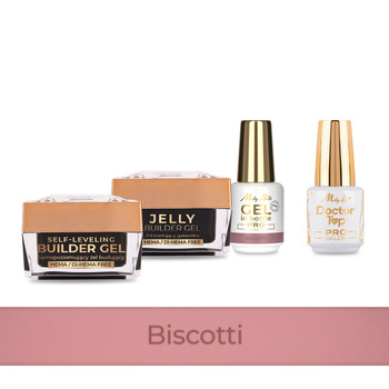 Molly Nails PRO MATCH SYSTEM 3+1 Biscotti : 3 gels de construction + Doctor Top 15 g