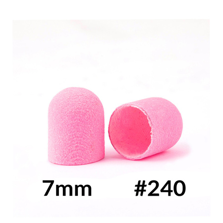 Pedicure caps 7 mm, 240 grit, 10 pcs Fabric Podo AlleMed Pink