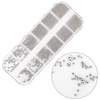 Estuche con adornos de gel Molly Nails, color gris, 1000 unidades