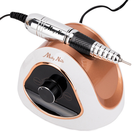 Fraiseuse à ongles 68 W Molly Nails pour manucure et pédicure, blanc et or, M15, 45 000 tours/minute