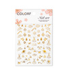 Thin, self-adhesive Christmas nail stickers CB-149, gold