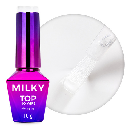 Milky MollyNails Top Coat – No-Wipe, No-Rinse, Cream White, HEMA/Di-HEMA Free, 10 g