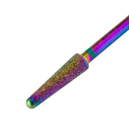 Unicorn rainbow diamond bur, rounded cone, green, No. 7