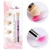 Dwustronny pędzel gąbka MollyNails do ombre i nail art stempel z cyrkoniami fioletowy