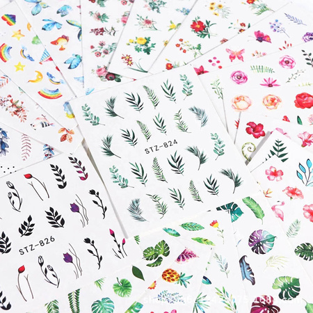 Autocollants aquatiques pour ongles feuilles STZ-824