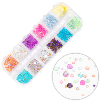 Box with Molly Nails decorative stones, mixed colors, 1000 pieces